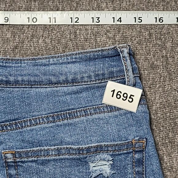 Womens Jeans 11 High Rise Blue Distressed Grunge Denim Pants Rips Holes - Picture 8 of 8